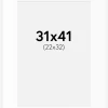 Passepartout Hvid Standard (Hvid kerne) 31x41 cm (22x32)