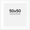 Passepartout Hvid Standard (Hvid kerne) 50x50 cm (39,64x39,64)