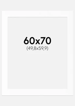 Passepartout Hvid Standard (Hvid kerne) 60x70 cm (49,8x59,9)