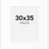 Passepartout Hvid Standard (Hvid kerne) 30x35 cm (18x23)