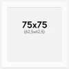 Passepartout Hvid Standard (Hvid kerne) 75x75 cm (62,5x62,5)