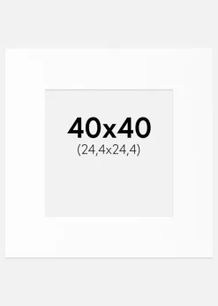 Passepartout Hvid Standard (Hvid kerne) 40x40 cm (24,4x24,4)