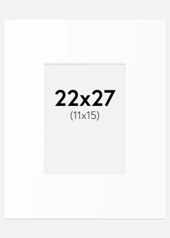 Passepartout Hvid Standard (Hvid kerne) 22x27 cm (11x15)