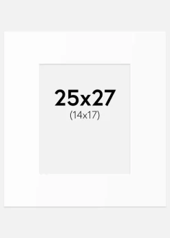 Passepartout Hvid Standard (Hvid kerne) 25x27 cm (14x17)