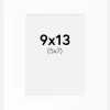 Passepartout Hvid Standard (Hvid kerne) 9x13 cm (5x7)