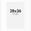 Passepartout Hvid Standard (Hvid kerne) 28x36 cm (17x25)