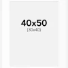 Passepartout Hvid Standard (Hvid kerne) 40x50 cm (30x40)
