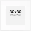 Passepartout Hvid Standard (Hvid kerne) 30x30 cm (19,32x19,32)