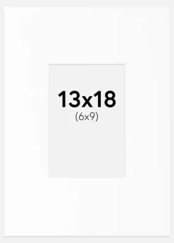 Passepartout Hvid Standard (Hvid kerne) 13x18 cm (6x9)