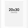 Passepartout Hvid Standard (Hvid kerne) 20x30 cm (14x19,5)