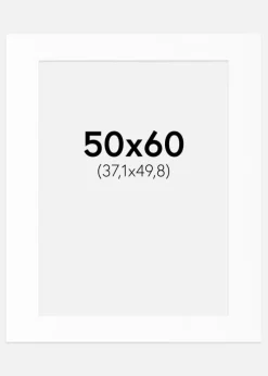 Passepartout Hvid Standard (Hvid kerne) 50x60 cm (37,1x49,8)