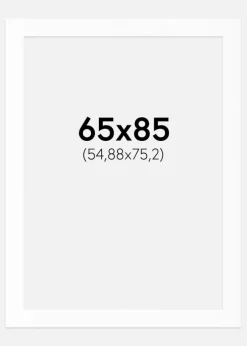 Passepartout Hvid Standard (Hvid kerne) 65x85 cm (54,88x75,2)