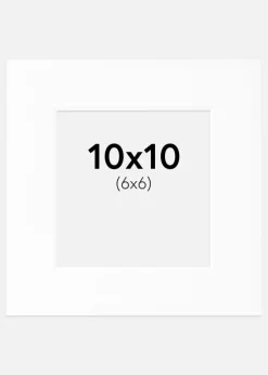 Passepartout Hvid Standard (Hvid kerne) 10x10 cm (6x6)