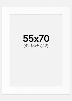 Passepartout Hvid Standard (Hvid kerne) 55x70 cm (42,18x57,42)