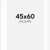 Passepartout Hvid Standard (Hvid kerne) 45x60 cm (34,3x49)