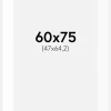 Passepartout Hvid Standard (Hvid kerne) 60x75 cm (47x64,2)
