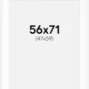 Passepartout Hvid Standard (Hvid kerne) 56x71 cm (47x59)