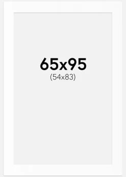 Passepartout Hvid Standard (Hvid kerne) 65x95 cm (54x83)