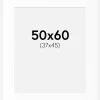 Passepartout Hvid Standard (Hvid kerne) 50x60 cm (37x45)