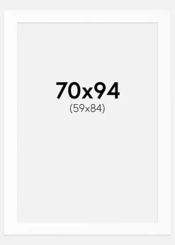 Passepartout Hvid Standard (Hvid kerne) 70x94 cm (59x84)