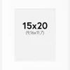 Passepartout Hvid Standard (Hvid kerne) 15x20 cm (9,16x11,7)