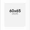 Passepartout Hvid Standard (Hvid kerne) 60x65 cm (44x49)