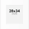 Passepartout Hvid Standard (Hvid kerne) 28x34 cm (17x19)