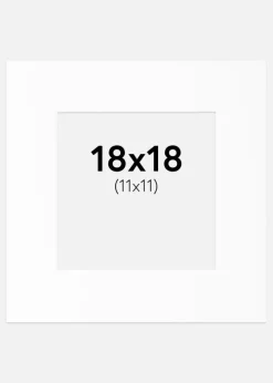 Passepartout Hvid Standard (Hvid kerne) 18x18 cm (11x11)