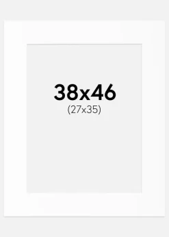 Passepartout Hvid Standard (Hvid kerne) 38x46 cm (27x35)