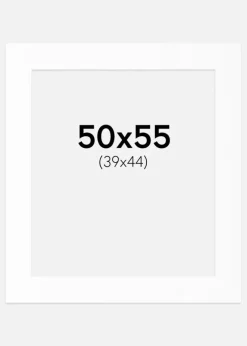 Passepartout Hvid Standard (Hvid kerne) 50x55 cm (39x44)