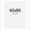 Passepartout Hvid Standard (Hvid kerne) 42x50 cm (31x39)