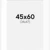 Passepartout Hvid Standard (Hvid kerne) 45x60 cm (34x47)