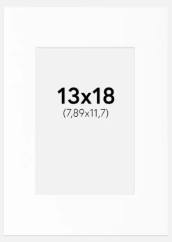 Passepartout Hvid Standard (Hvid kerne) 13x18 cm (7,89x11,7)