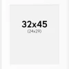 Passepartout Hvid Standard (Hvid kerne) 32x45 cm (24x29)