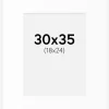 Passepartout Hvid Standard (Hvid kerne) 30x35 cm (18x24)