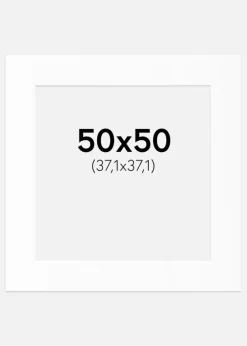 Passepartout Hvid Standard (Hvid kerne) 50x50 cm (37,1x37,1)
