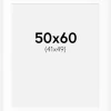 Passepartout Hvid Standard (Hvid kerne) 50x60 cm (41x49)