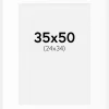 Passepartout Hvid Standard (Hvid kerne) 35x50 cm (24x34)