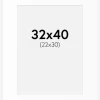 Passepartout Hvid Standard (Hvid kerne) 32x40 cm (22x30)