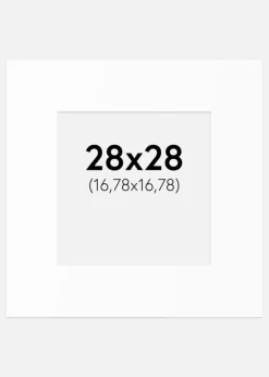 Passepartout Hvid Standard (Hvid kerne) 28x28 cm (16,78x16,78)