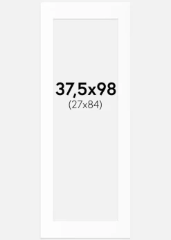 Passepartout Hvid Standard (Hvid kerne) 37,5x98 cm (27x84)