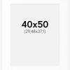 Passepartout Hvid Standard (Hvid kerne) 40x50 cm (29,48x37,1)