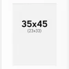 Passepartout Hvid Standard (Hvid kerne) 35x45 cm (23x33)