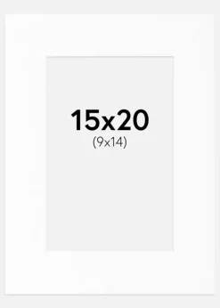 Passepartout Hvid Standard (Hvid kerne) 15x20 cm (9x14)