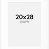 Passepartout Hvid Standard (Hvid kerne) 20x28 cm (14x19)