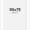 Passepartout Hvid Standard (Hvid kerne) 55x75 cm (46x64)