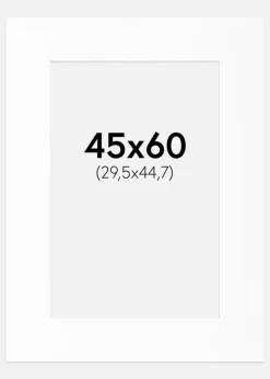 Passepartout Hvid Standard (Hvid kerne) 45x60 cm (29,48x44,72)