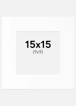 Passepartout Hvid Standard (Hvid kerne) 15x15 cm (9x9)