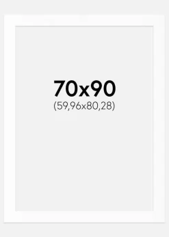 Passepartout Hvid Standard (Hvid kerne) 70x90 cm (59,96x80,28)