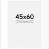 Passepartout Hvid Standard (Hvid kerne) 45x60 cm (32,02x44,72)